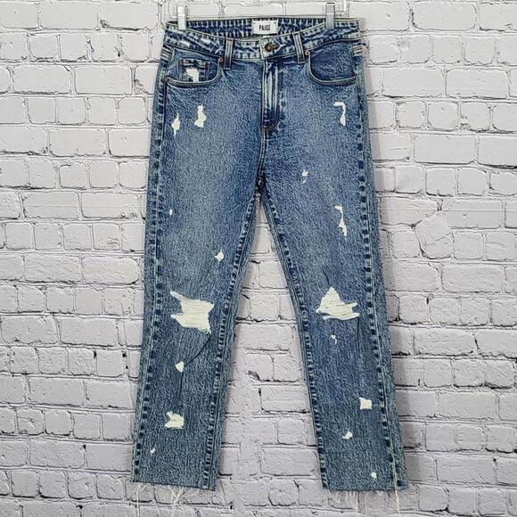 2/$30 NWOT Paige Distressed Straight Leg Jeans Size 27 - Picture 1 of 5